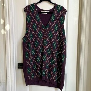 90s Liz‎ Claiborne argyle knit sweater Vest